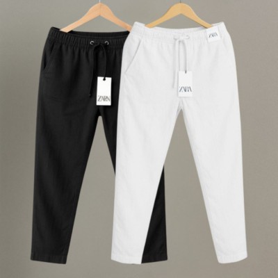 2 Pcs Combo Premium cotton trouser for Men (Black & White)
