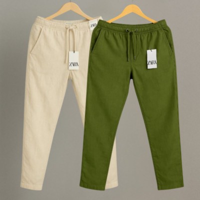 2 Pcs Combo Premium cotton trouser for Men (Khaki & Olive)