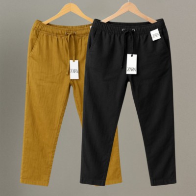 2 Pcs Combo Premium cotton trouser for Men (Brown & Black)
