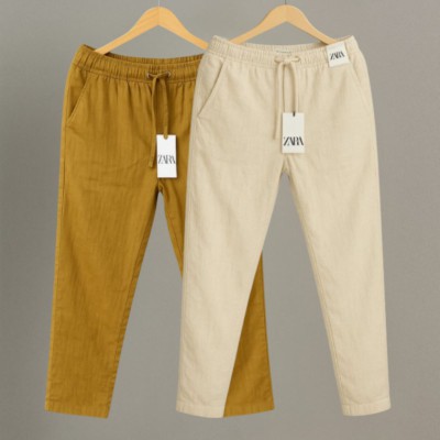 2 Pcs Combo Premium cotton trouser for Men (Brown & Khaki)