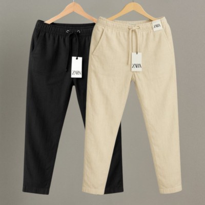 2 Pcs Combo Premium cotton trouser for Men (Black & Khaki)