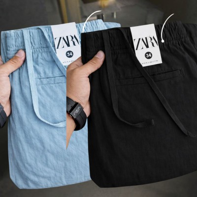 2 Pcs combo Most Demandable cotton trouser for Men (Sky & Black)