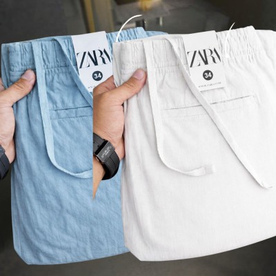2 Pcs combo Most Demandable cotton trouser for Men (Sky & White)