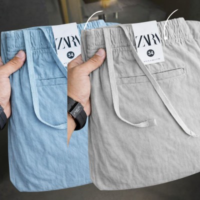 2 Pcs combo Most Demandable cotton trouser for Men (Sky & Ash)