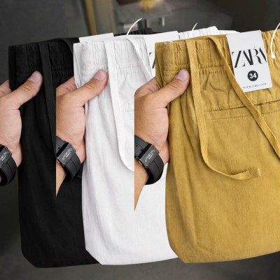 3 Pcs combo Most Demandable cotton trouser for Men (Black, White & Brown)