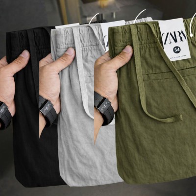 3 Pcs combo Most Demandable cotton trouser for Men (Black, Ash & Olive)