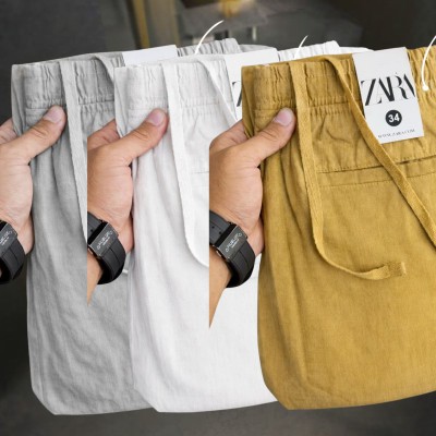 3 Pcs combo Most Demandable cotton trouser for Men (Ash, White & Brown)