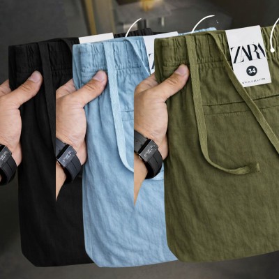 3 Pcs combo Most Demandable cotton trouser for Men (Black, Sky & Olive)
