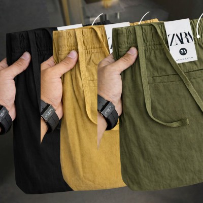 3 Pcs combo Most Demandable cotton trouser for Men (Black, Brown & Olive)