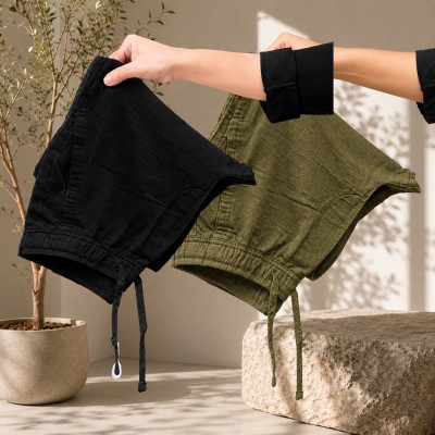 2 Pcs combo Most Demandable cotton trouser for Men (Black & Olive)