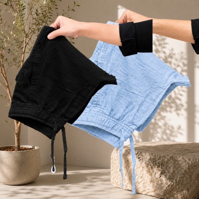 2 Pcs combo Most Demandable cotton trouser for Men (Black & Sky)