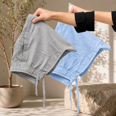 2 Pcs combo Most Demandable cotton trouser for Men (Ash & Sky)