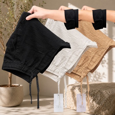 3 Pcs combo Most Demandable cotton trouser for Men (Black, Biscuit & Brown)