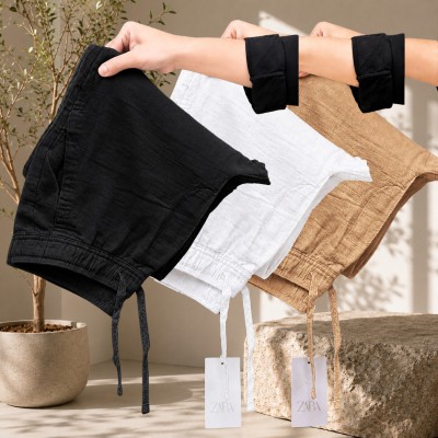 3 Pcs combo Most Demandable cotton trouser for Men (Black, White & Brown)